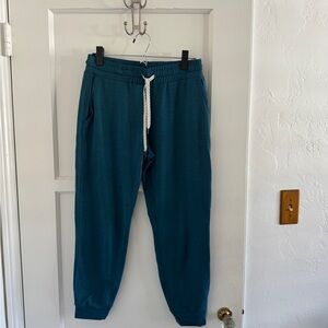Vuori Teal Track Pants with White Drawstring